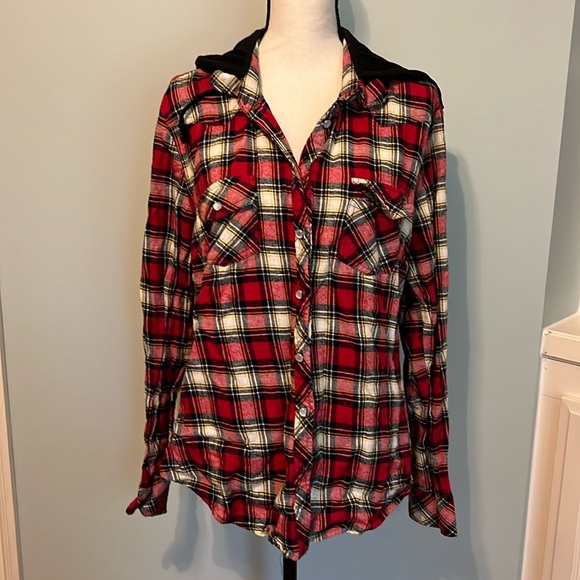 Deb Tops - Deb Red Plaid Button Down Shirt